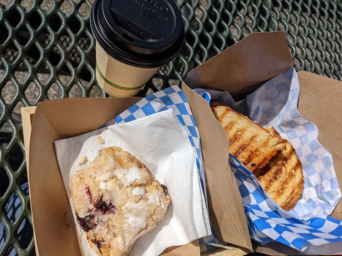 Smoked Salmon Panini with Side Scone