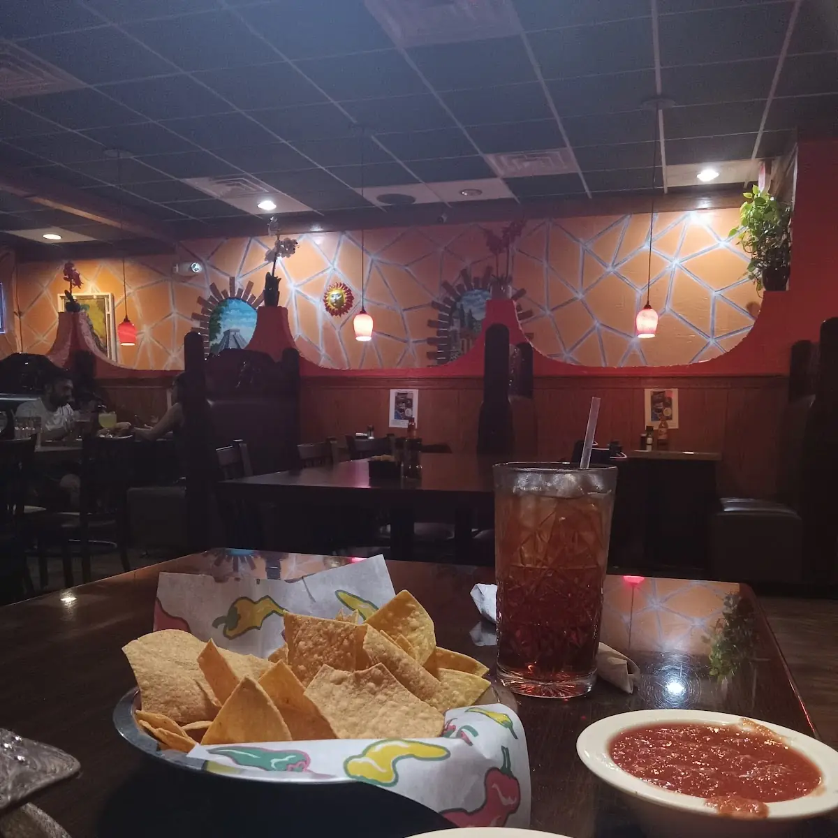 Chips and Salsa with Cheese Dip