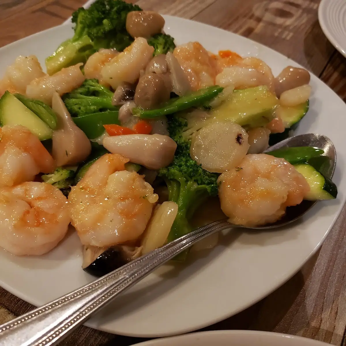 Steamed Mixed Vegetable Shrimp with Noodle