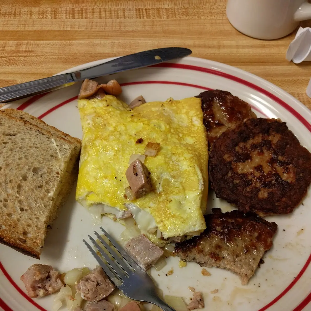 Sausage Onion & Cheese Omelette