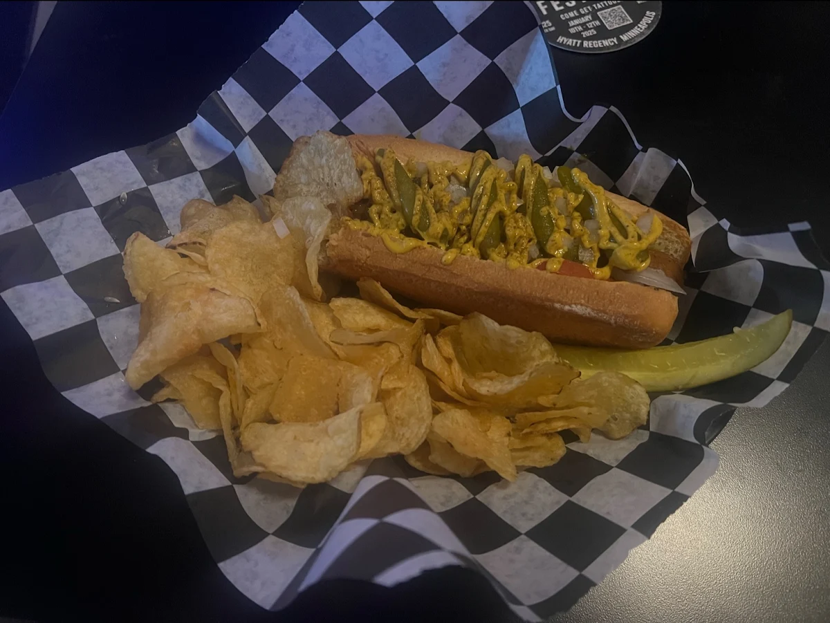 Vegan Hot Dog with Chips