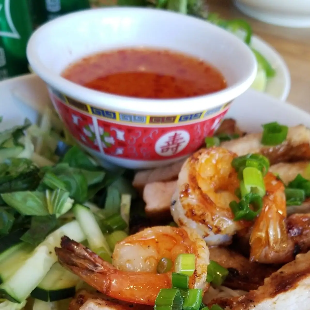 Bun Thit Nuong with Shrimp