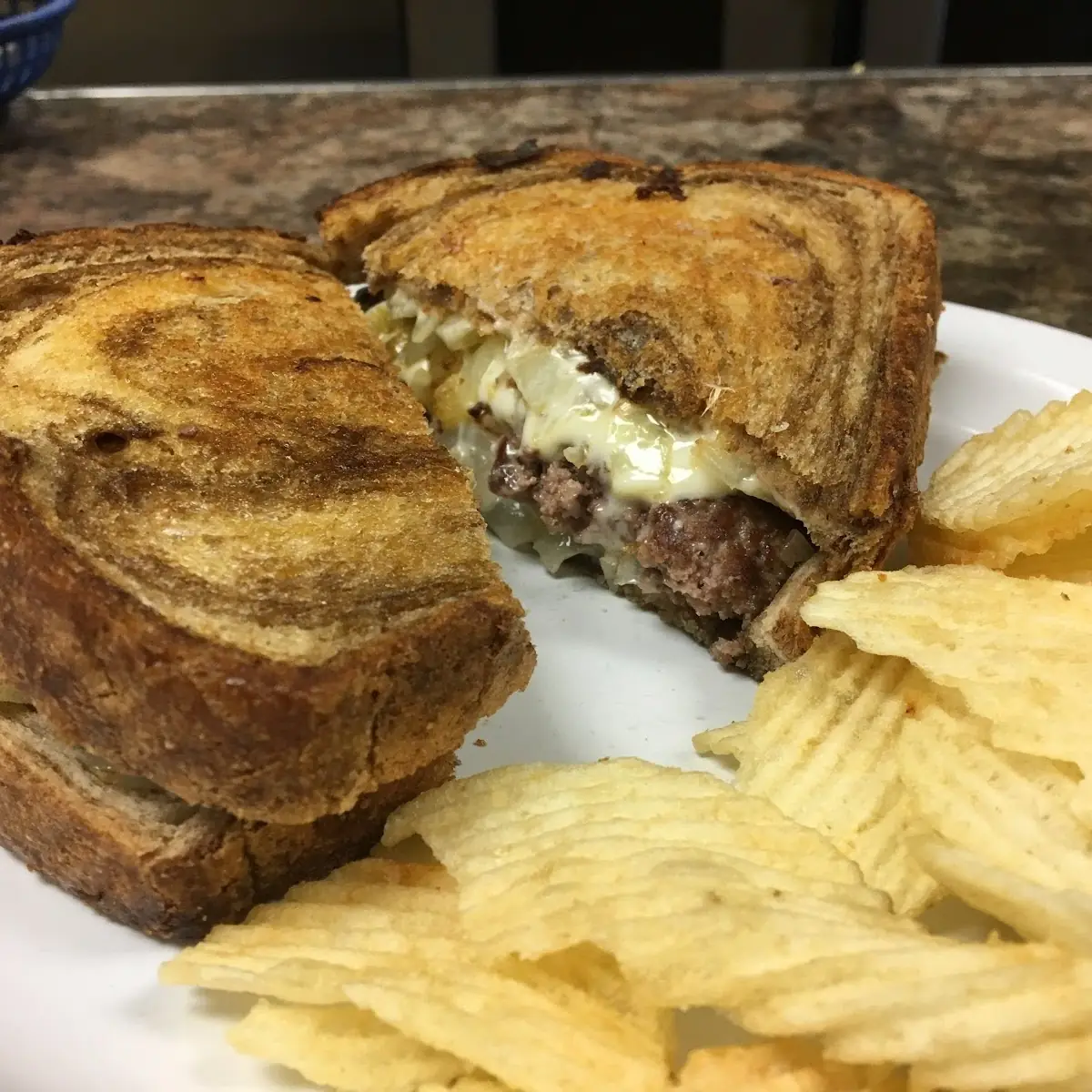 Patty Melt on Swirl Rye