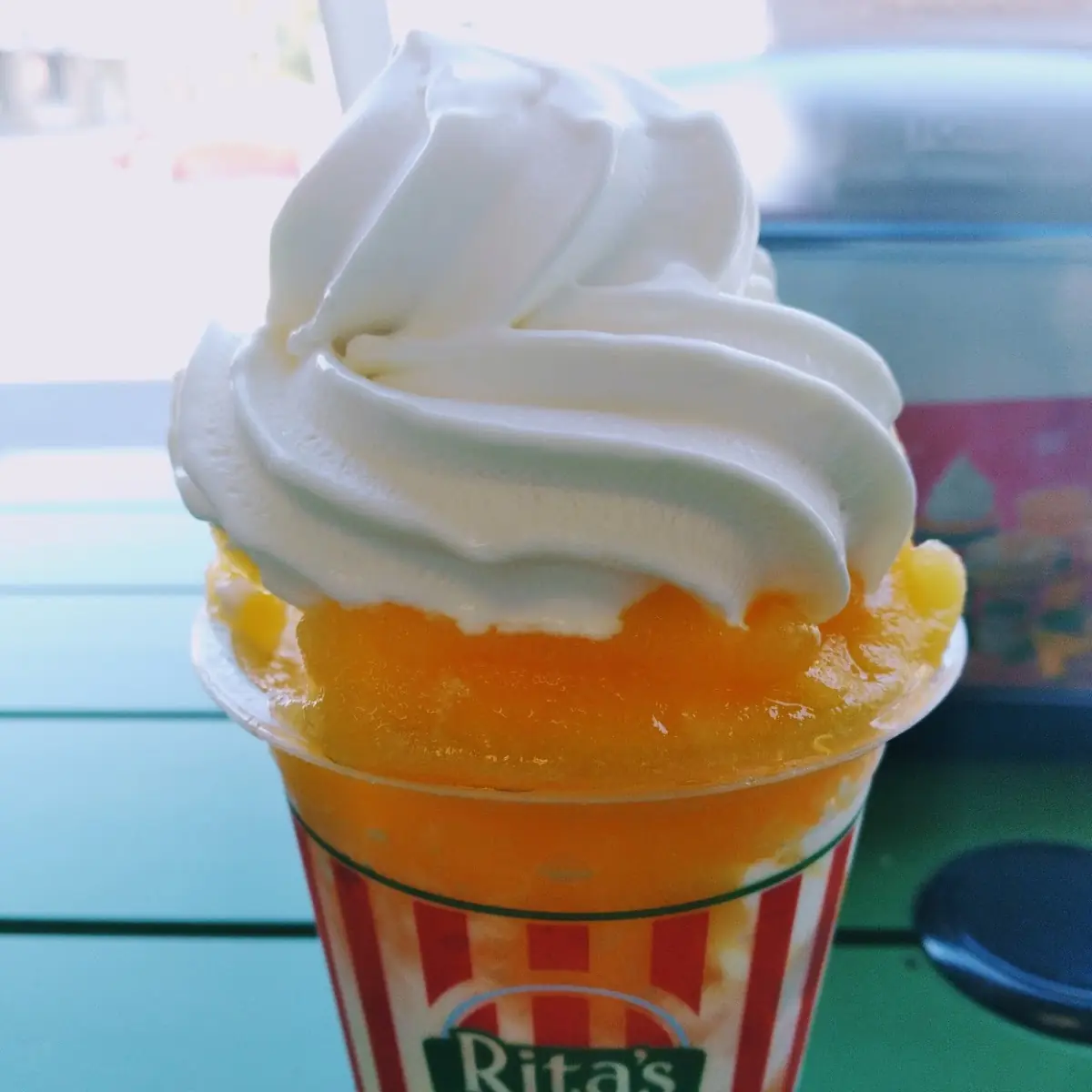 Italian Ice Mango with Layers of Vanilla Custard