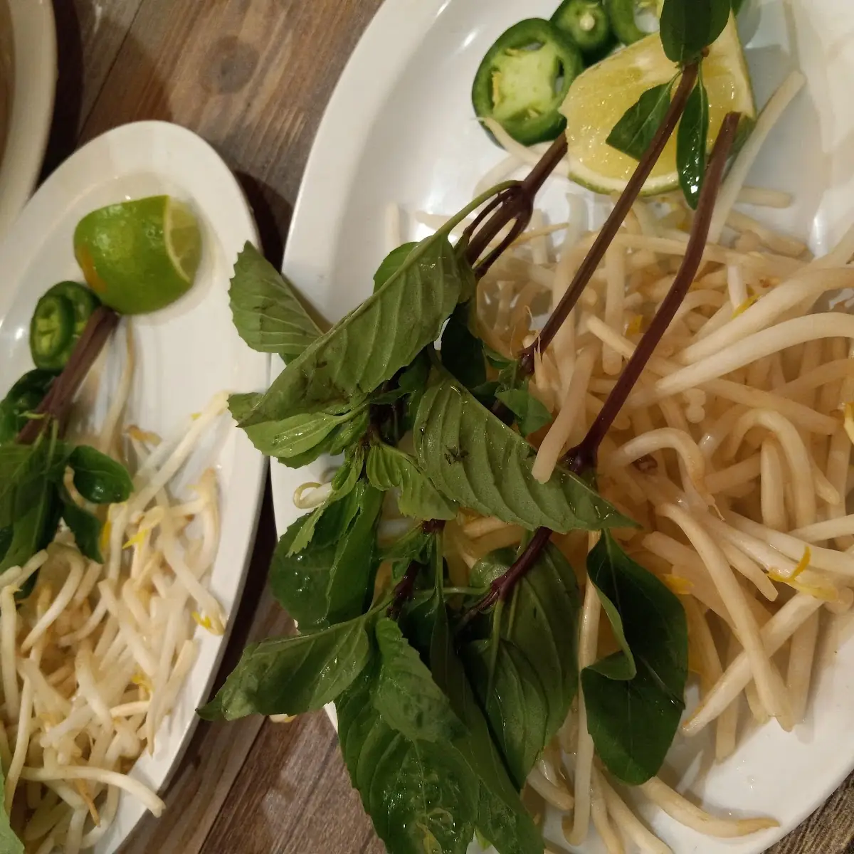 Lemon Jalapeños Basil Leaves Bean Sprouts
