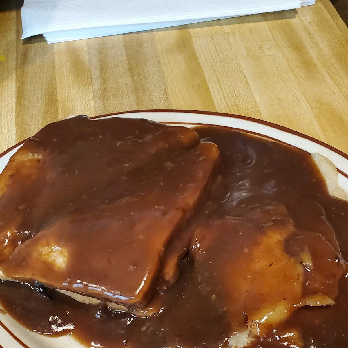 Hot Roast Beef Sandwich w Mashed Potatoes and Gravy