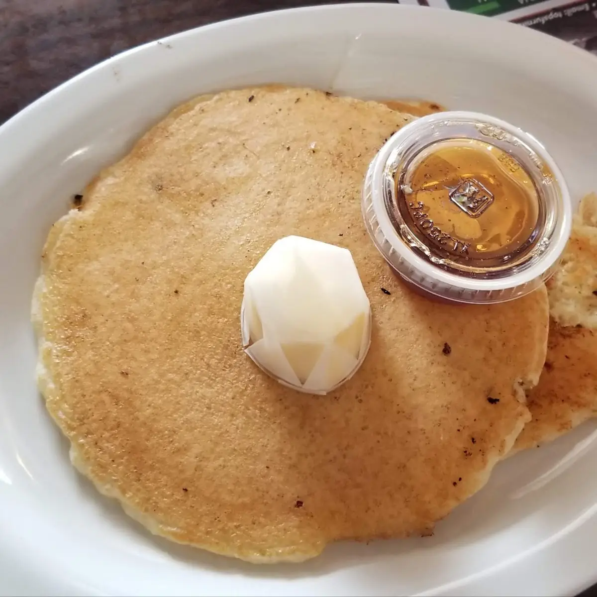 Side of Pancakes with Real Maple Syrup