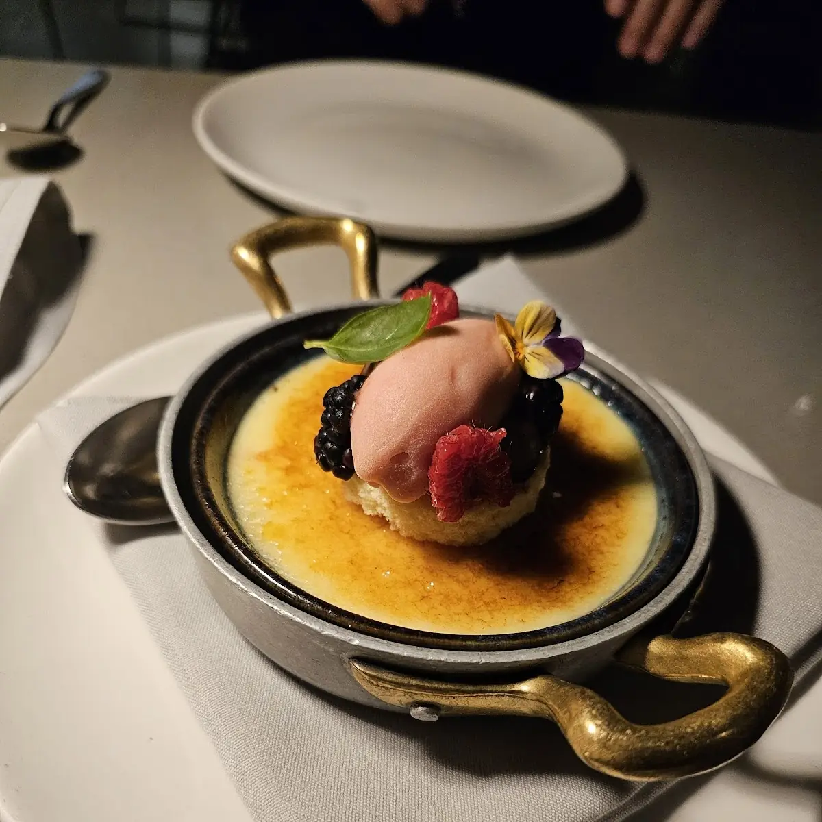 Crème Brûlée with Fresh Fruit Topping