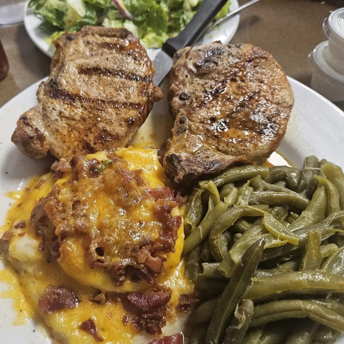 Grilled Pork Chops and Loaded Mashed Potatoes