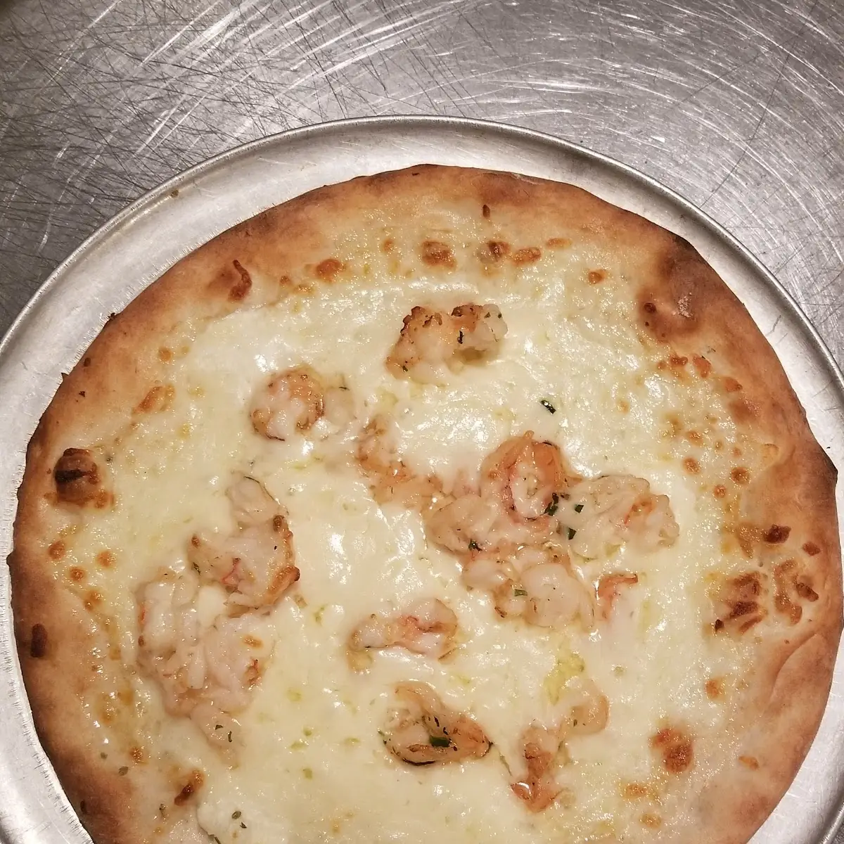 White Pizza and Shrimp