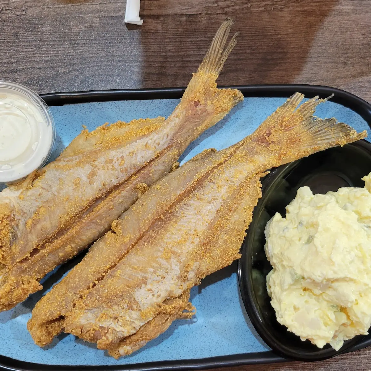 Catfish Dinner with Potato Salad