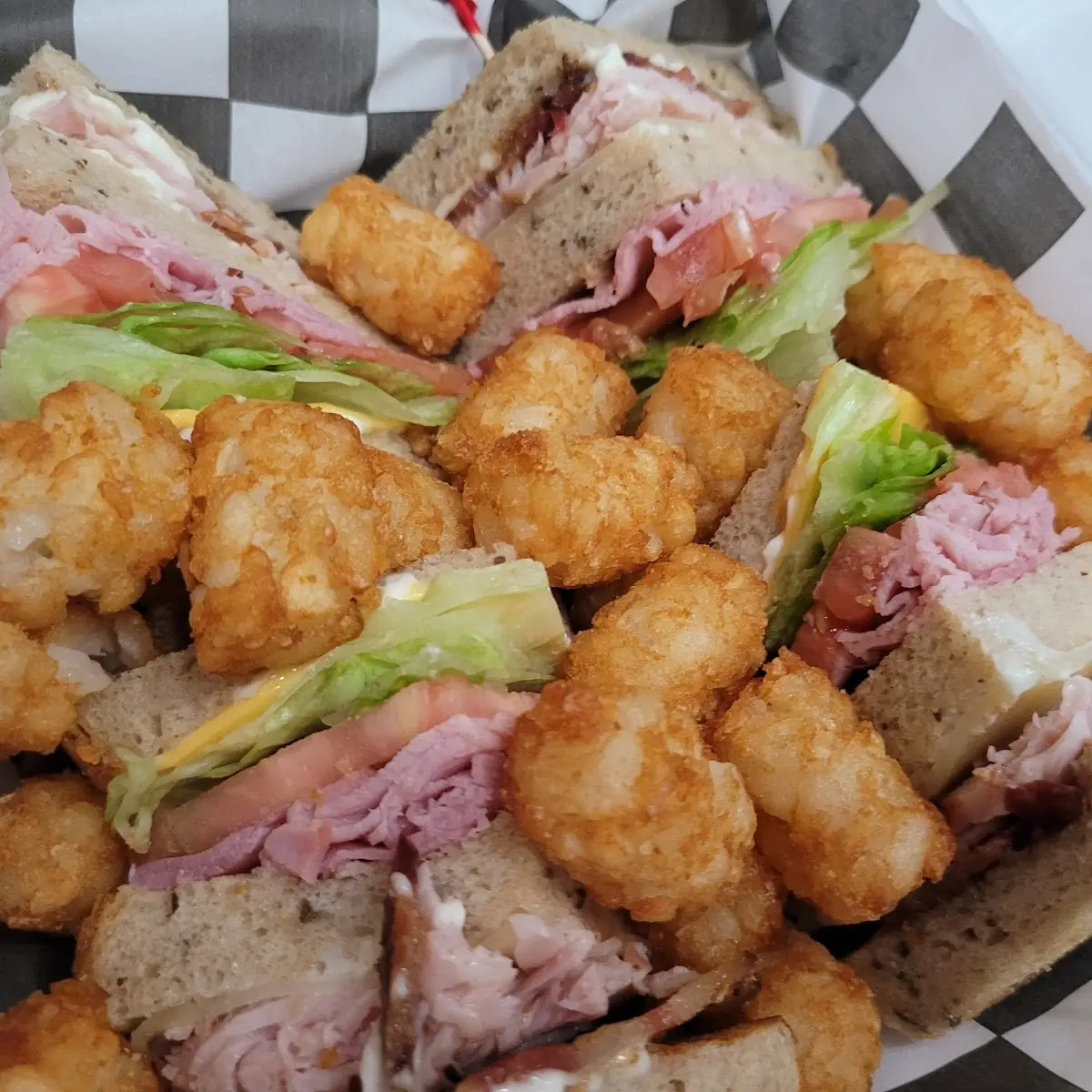 Club Sandwich with Tots