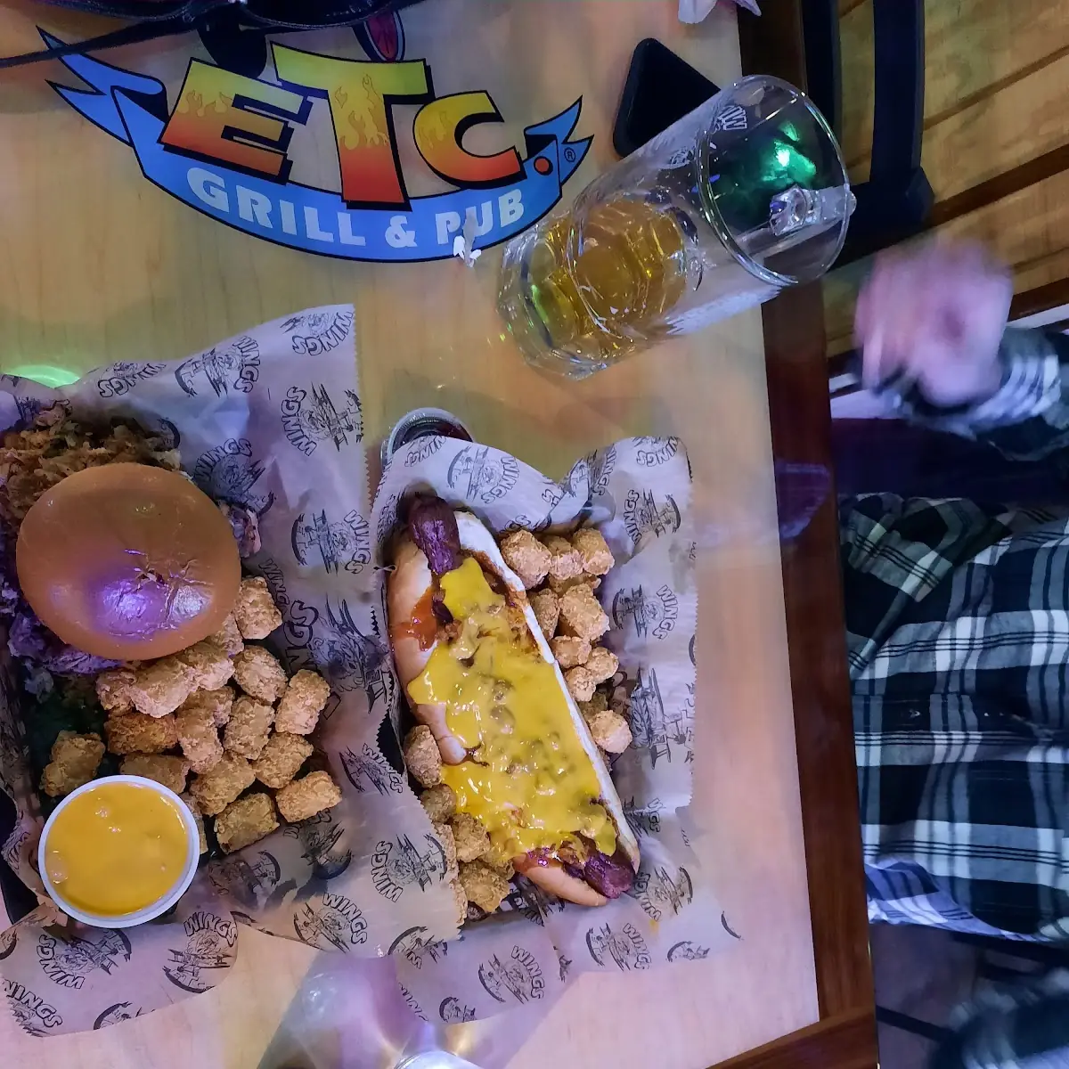 Pork BBQ Pulled Pork Sandwich and Tots