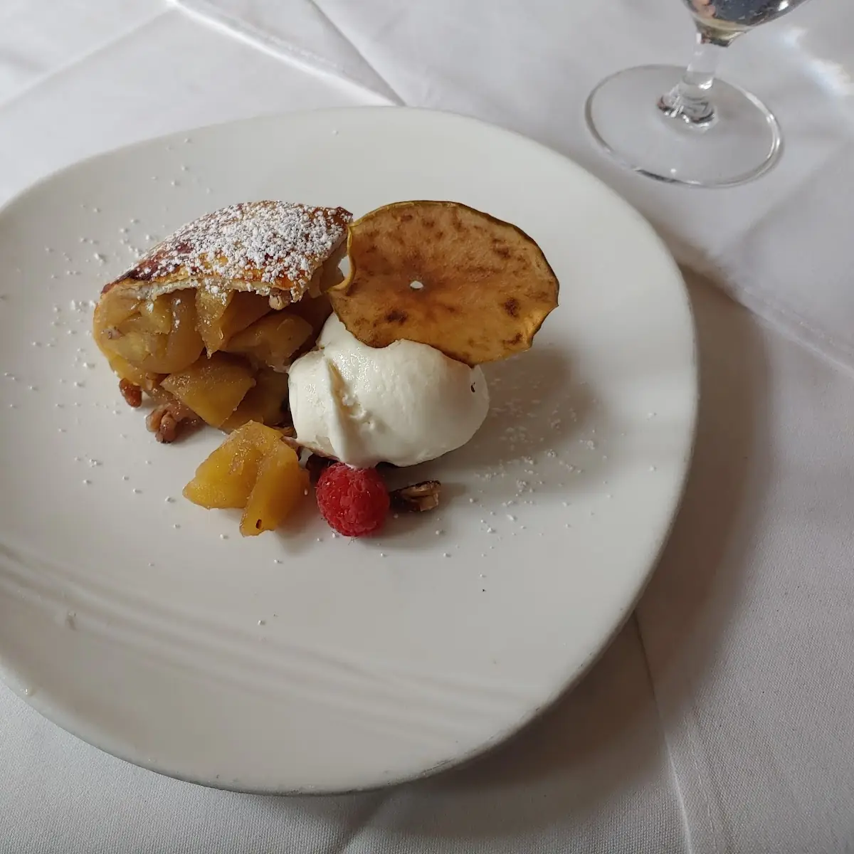 Apple Strudel with Vanilla Ice Cream
