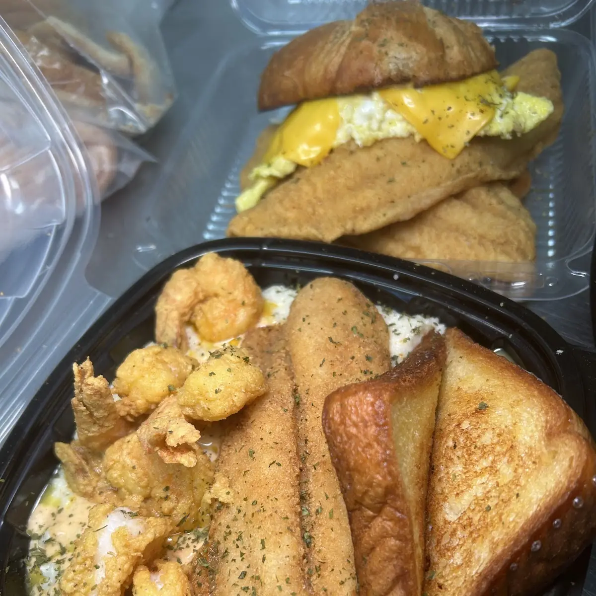 Catfish Egg Cheese Sandwich