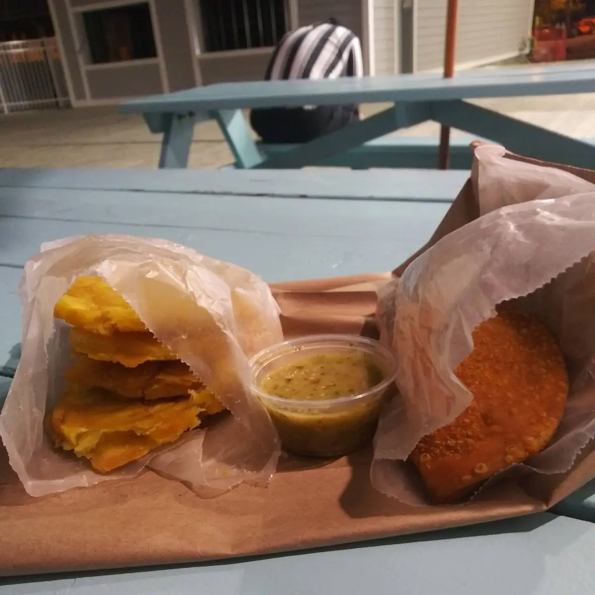 Vegan Tostones and Vegan Empanada