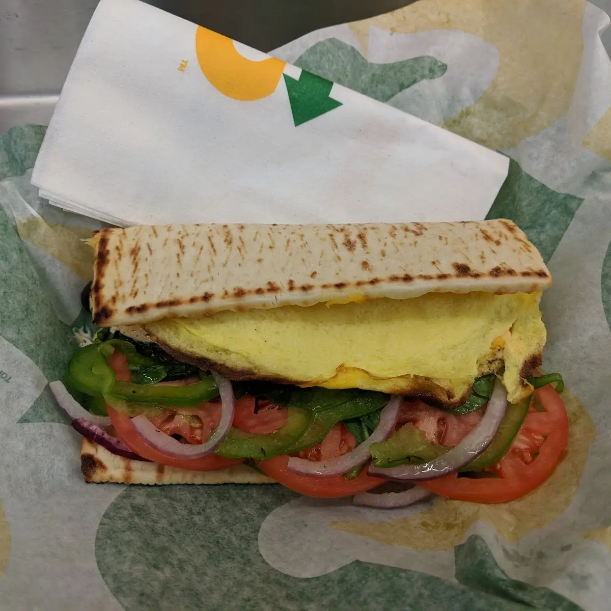 Subway Egg and Cheese Sandwich on Flatbread