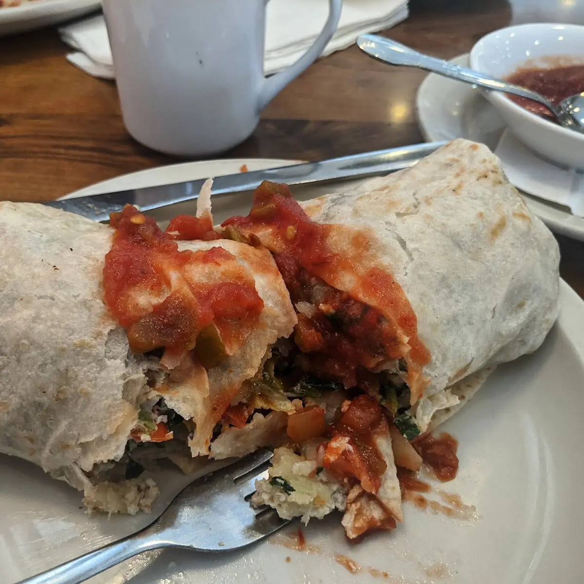 Egg White Onion Spinach and Tomato Wrap