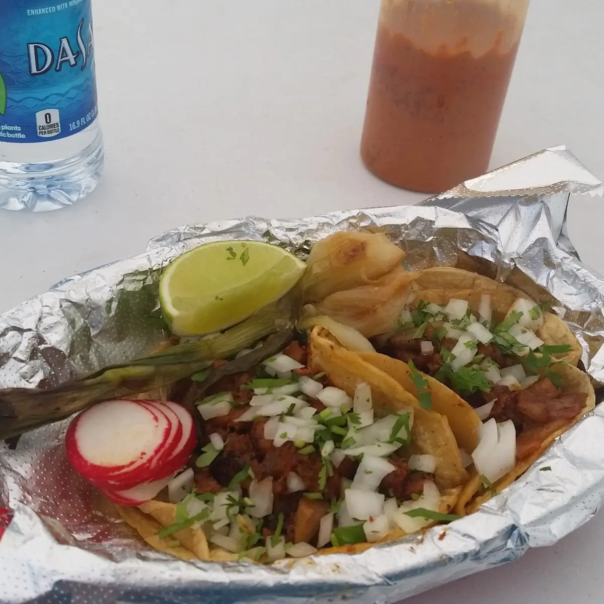 Pollo Lengua Carne Asada Taco