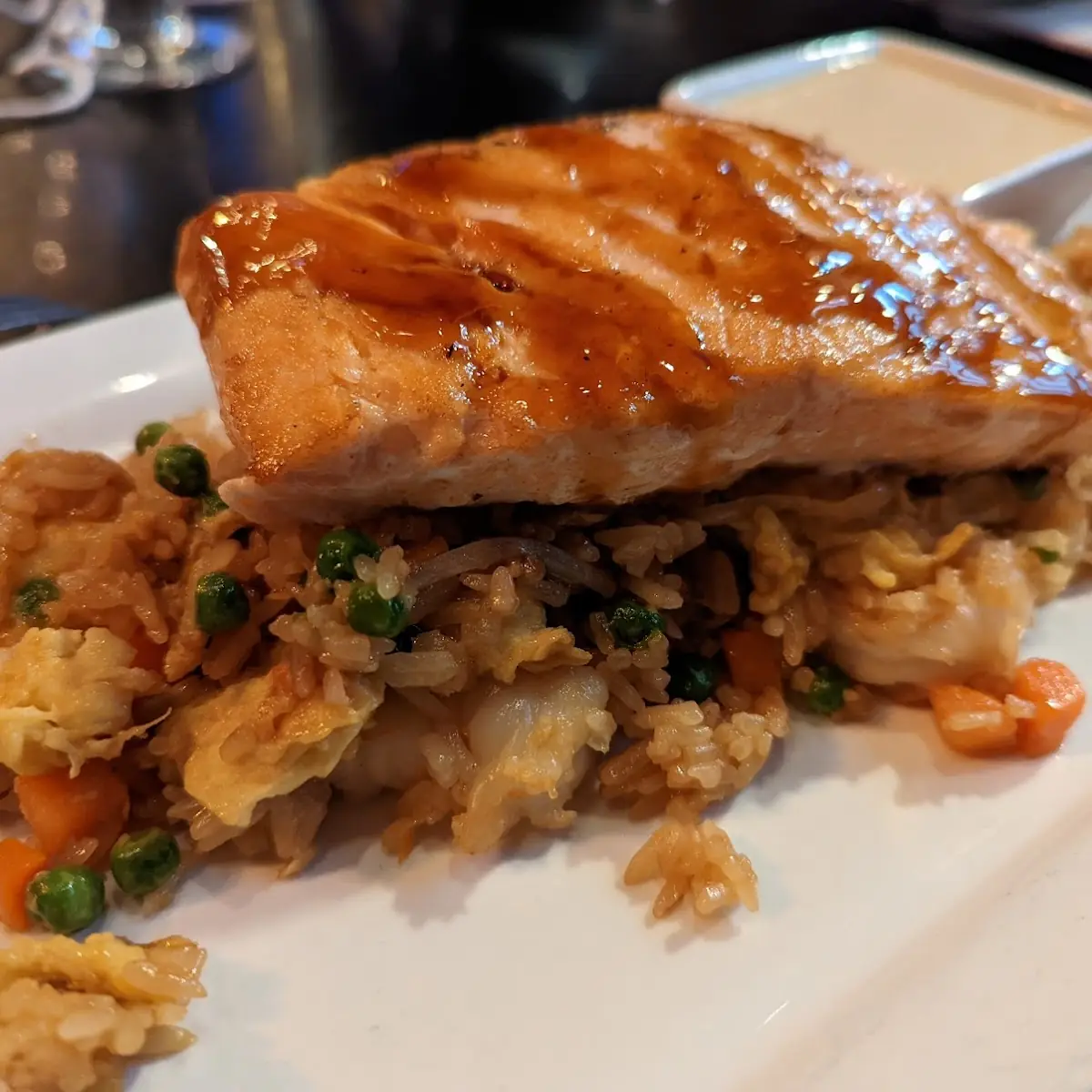 Salmon with Shrimp Fried Rice