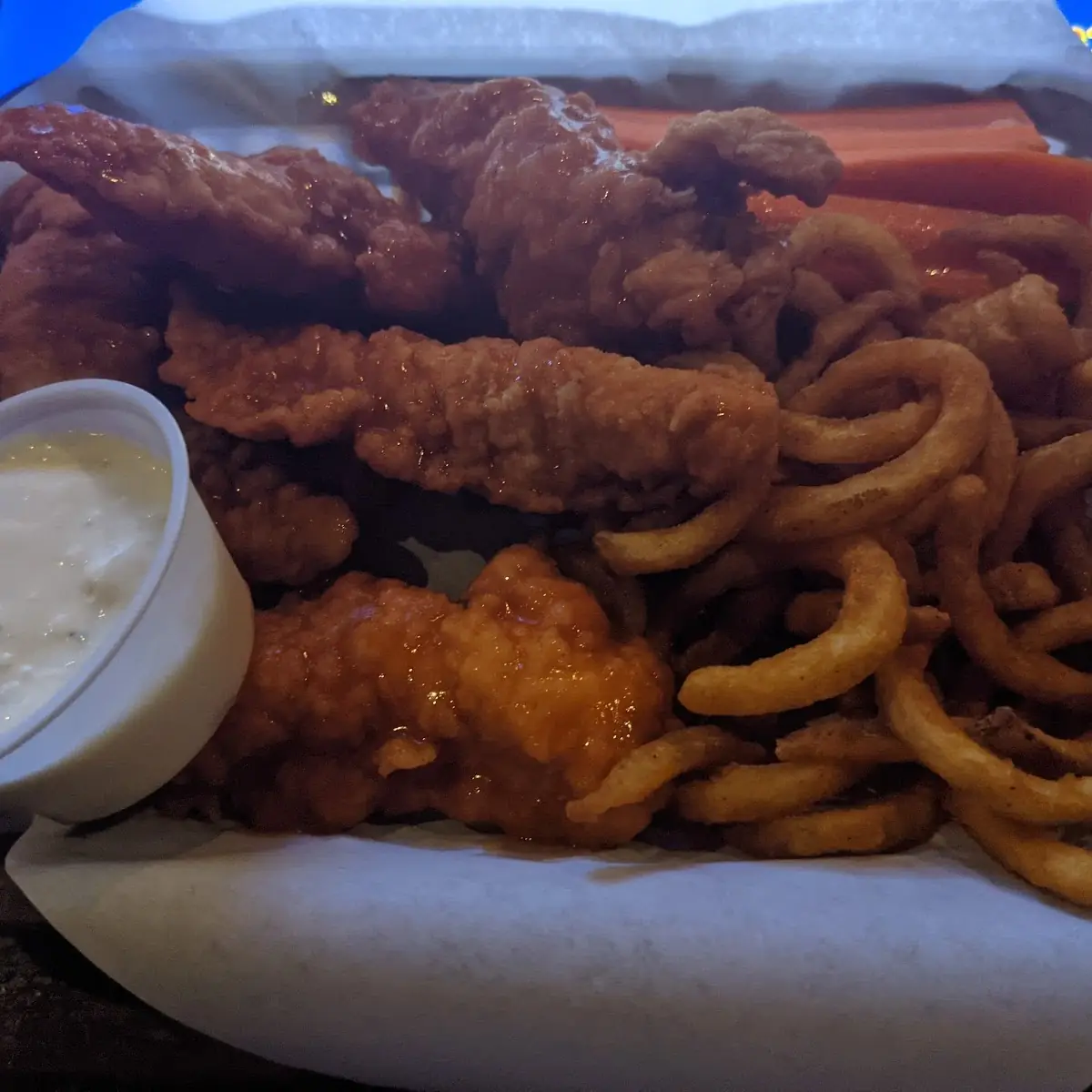 Chicken Fingers with Curly Fries