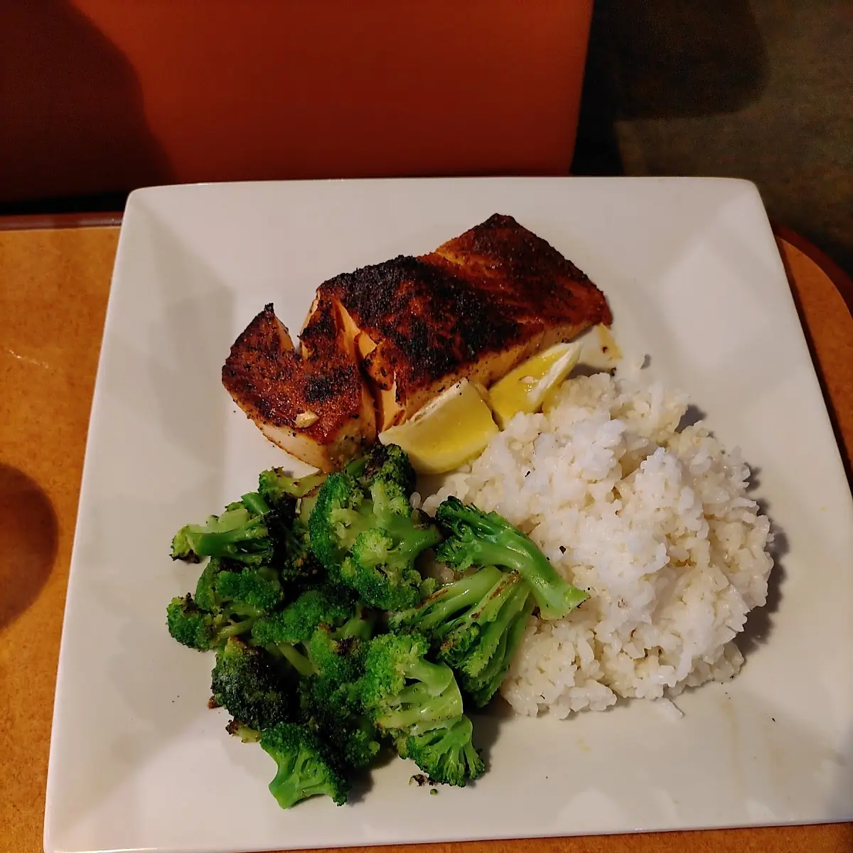 Salmon and Mashed Potatoes and Vegetable