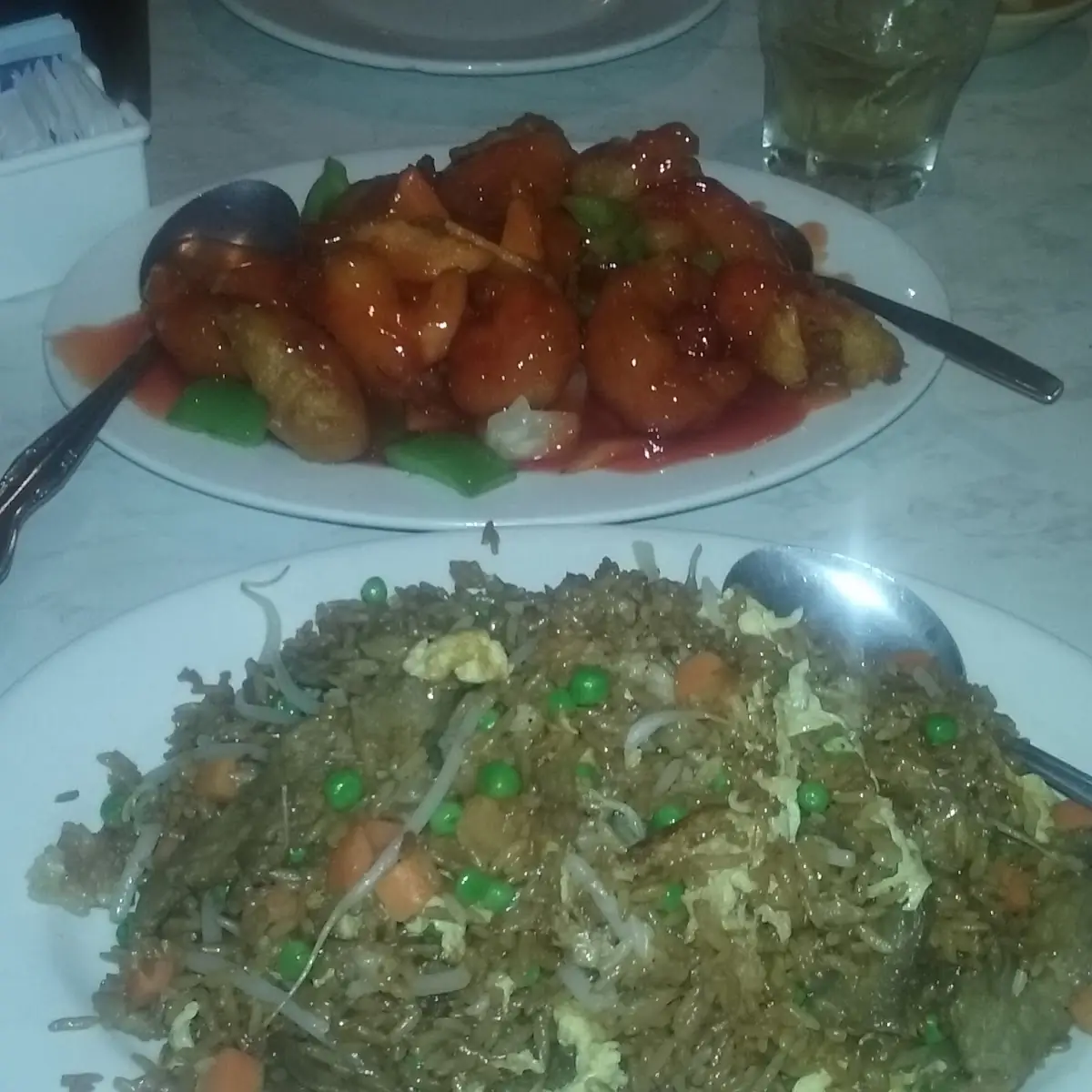 Sweet & Sour Shrimp with Beef Fried Rice