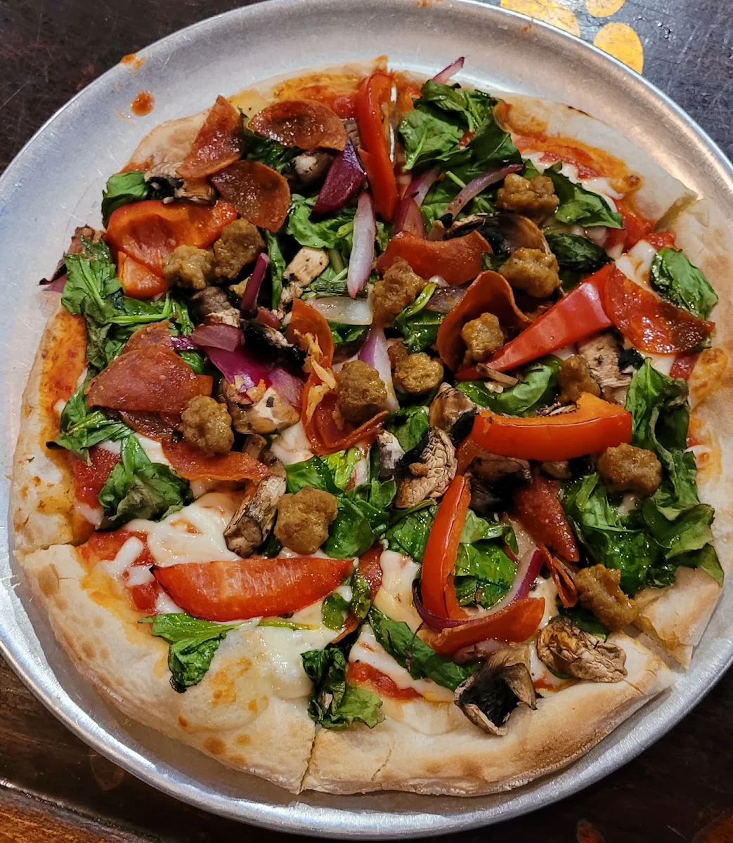 Veggie Pizza with Pepperoni and Sausage