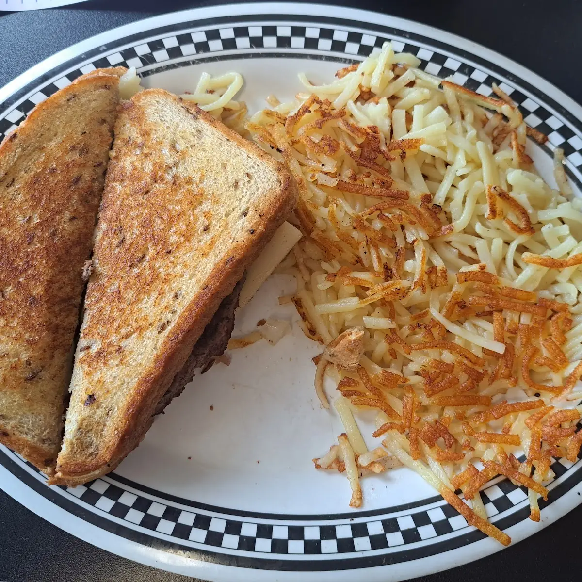 Philly Cheese Steak Sandwich with Hashbrowns