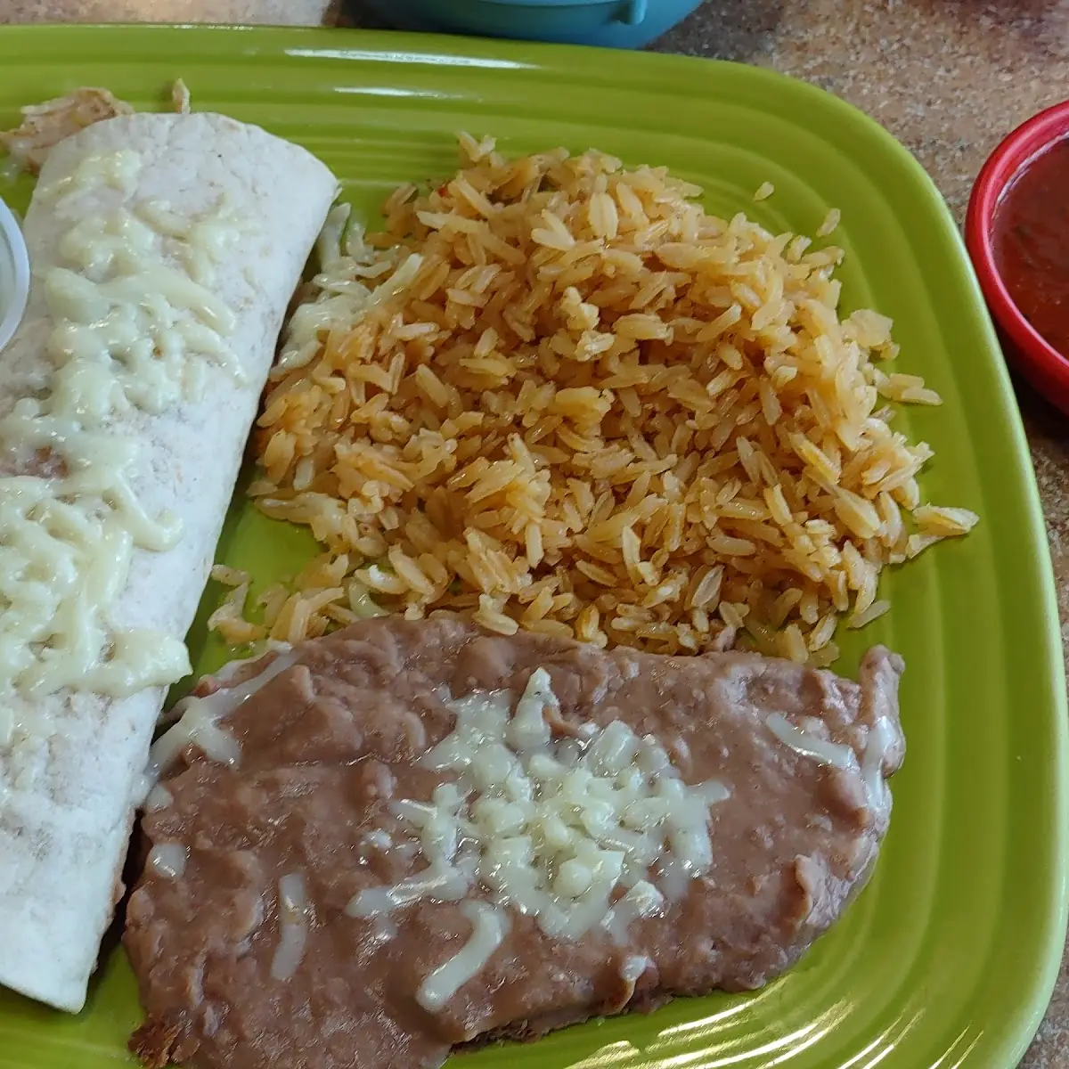 One Burrito & Rice & Beans