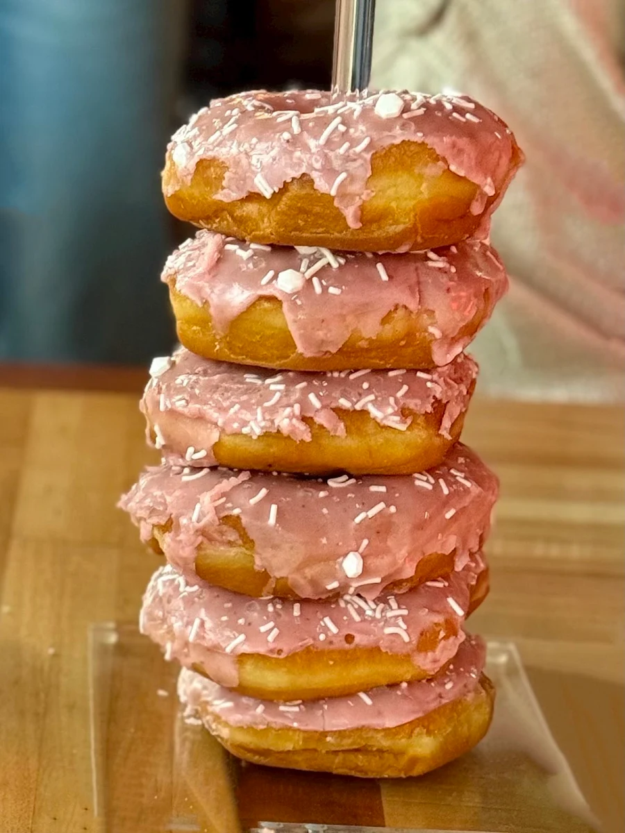 Strawberry Glazed Doughnut Tower
