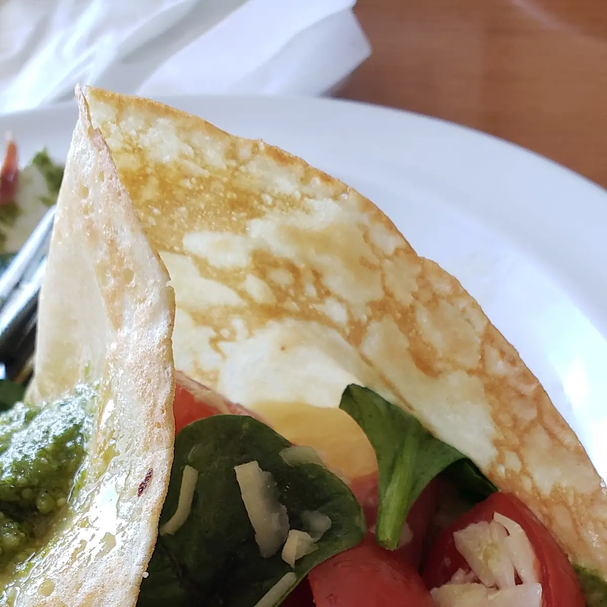 Ham & Cheese Crepe w Pesto