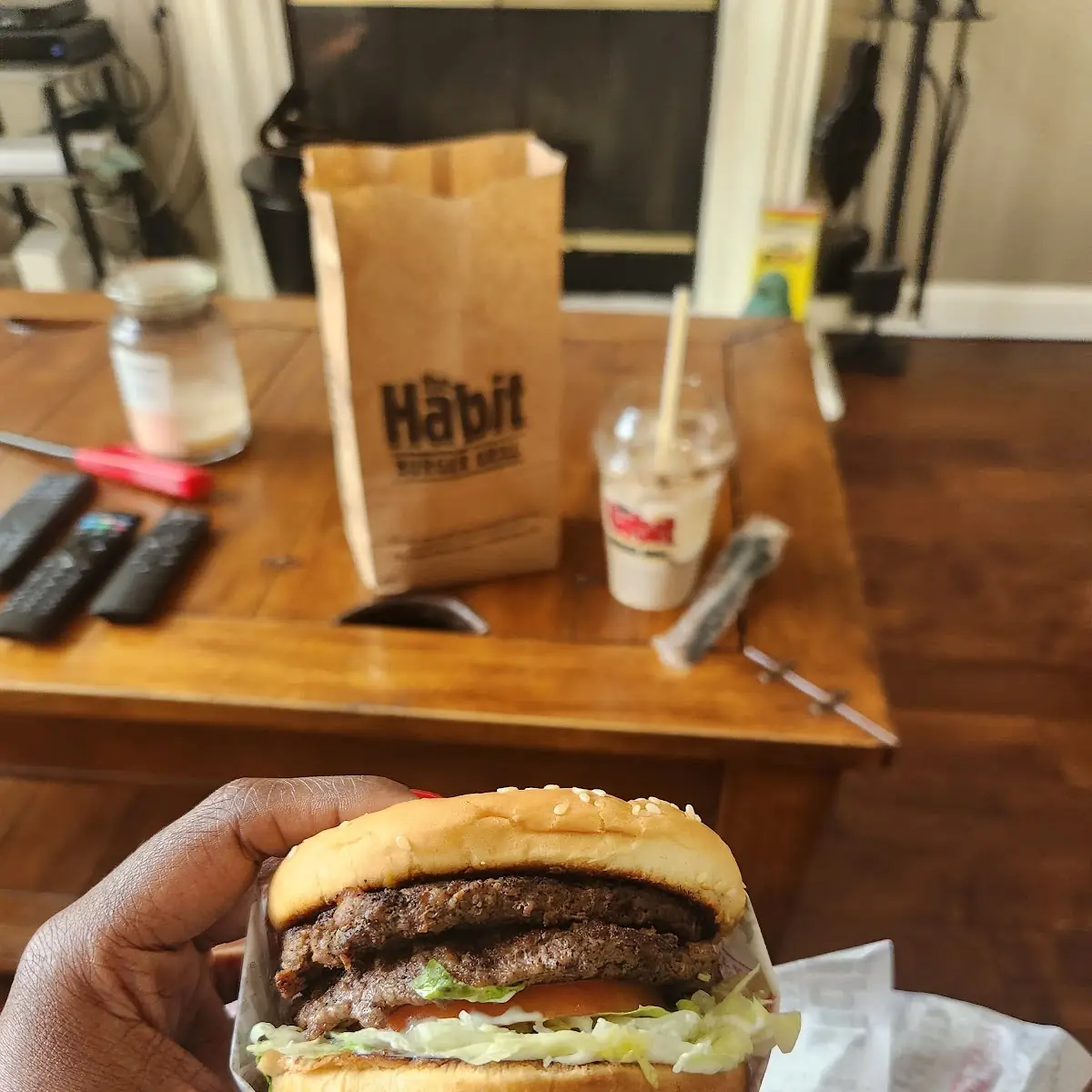 Double Char with Fries and Root Beer Float