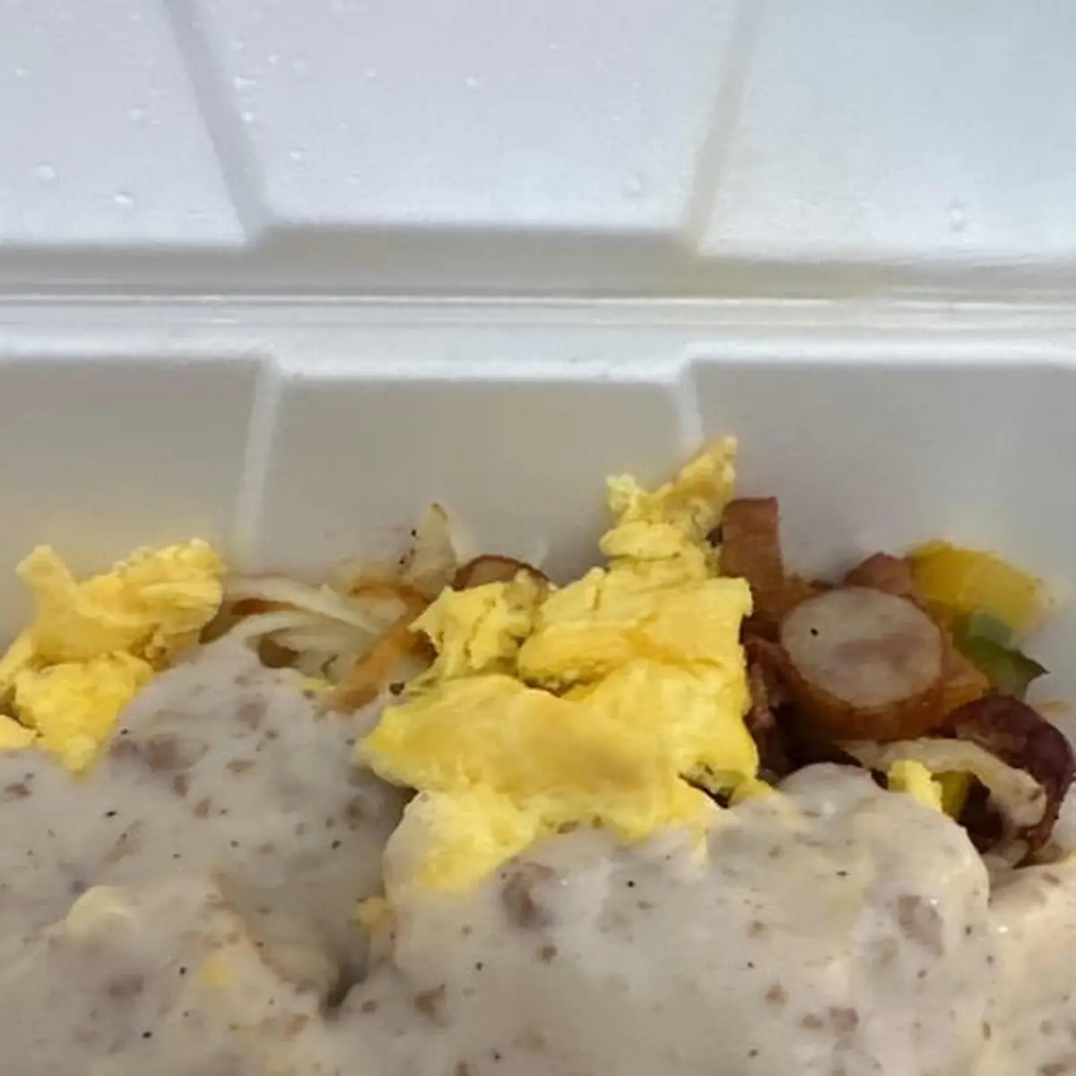 Scrambled Eggs and Hash Brown Breakfast Combo