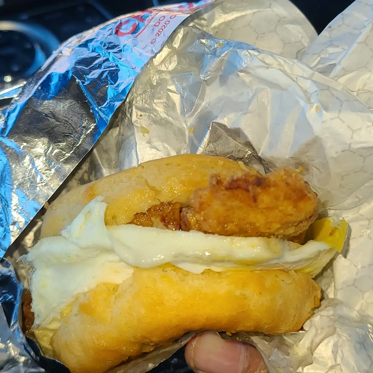 Honey Butter Chicken Biscuit with Egg