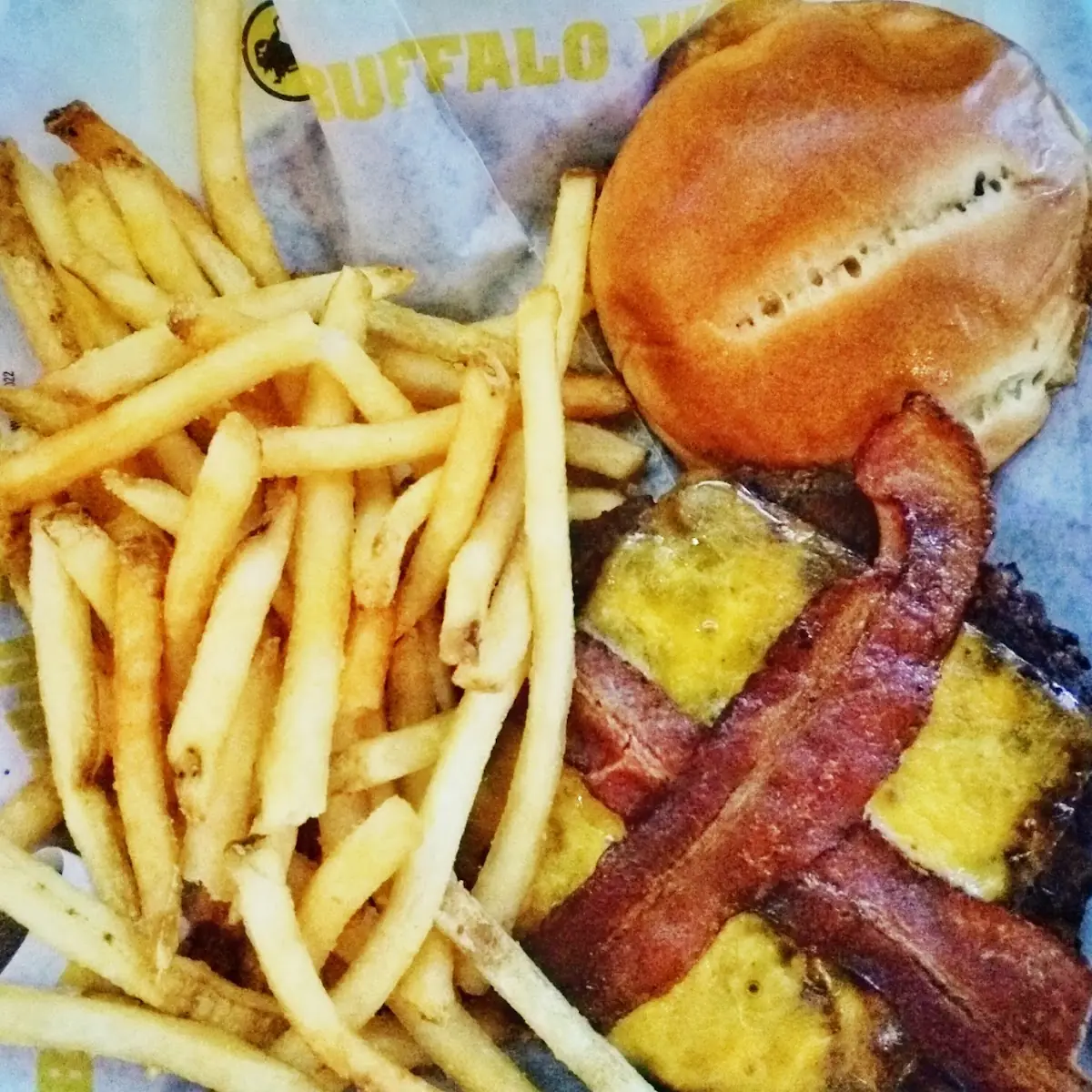 Bacon Cheddar Burger and Fries