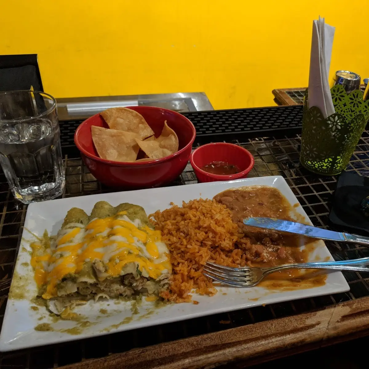 Enchiladas Suizas Platter