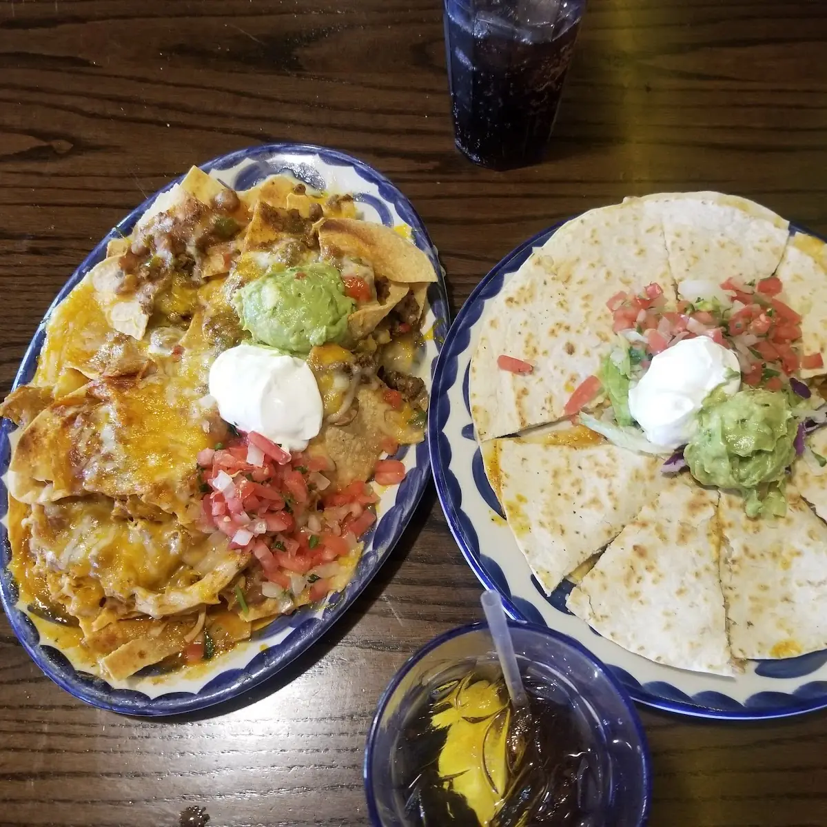 Nachos Grande and Chicken Quesadilla