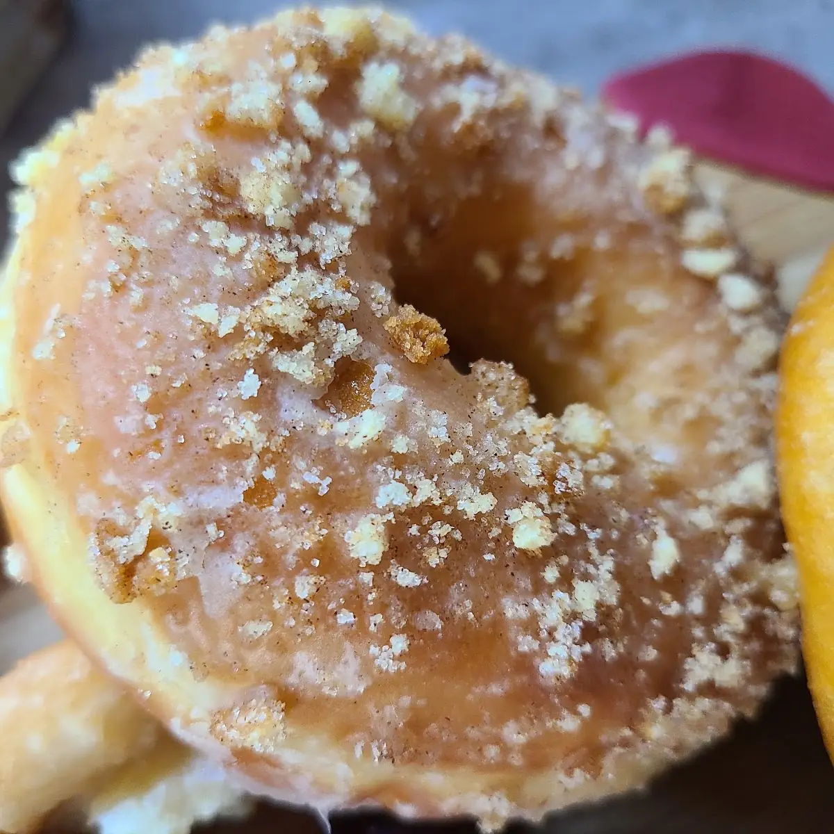 Cake Donut Glazed and Crumble Added