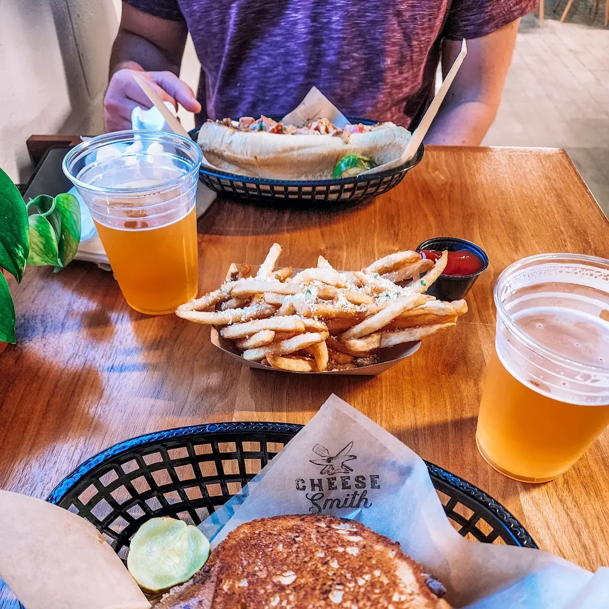 Grilled Cheese Sandwiches and Fries