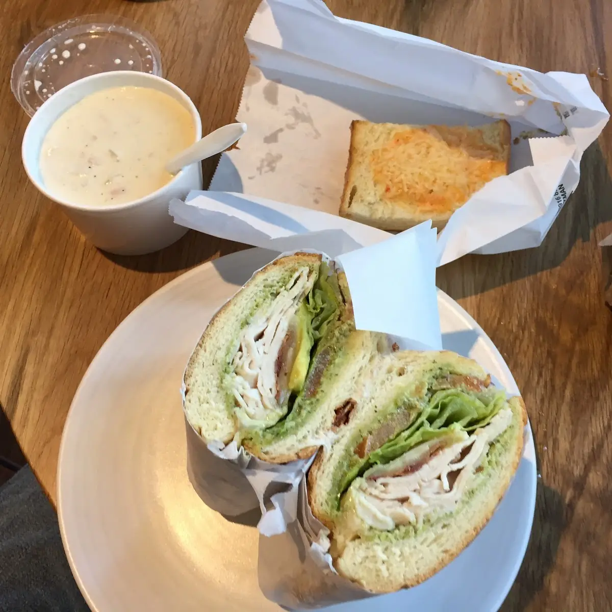 Clam Chowder and Garlic Cheese Bread