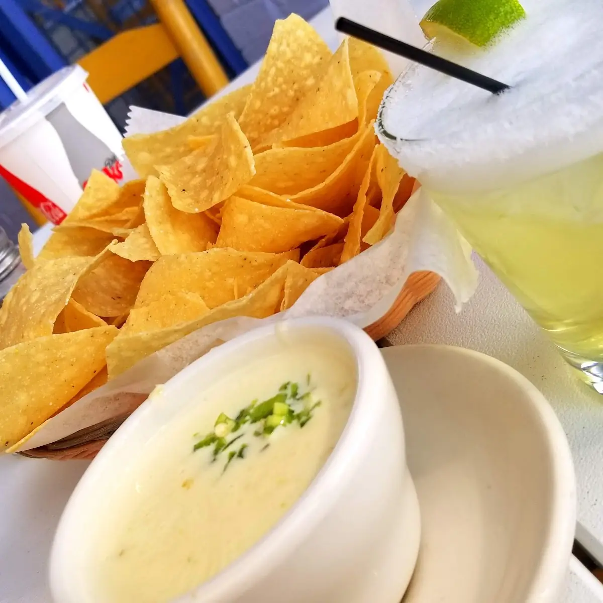 House Margarita with Chips and Queso