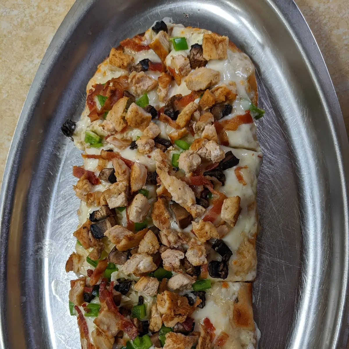 Chicken Bacon Ranch Flatbread Pizza