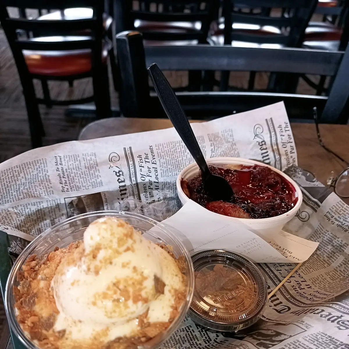 Blackberry Cobbler & Extra Butterfinger Ice Cream Cup