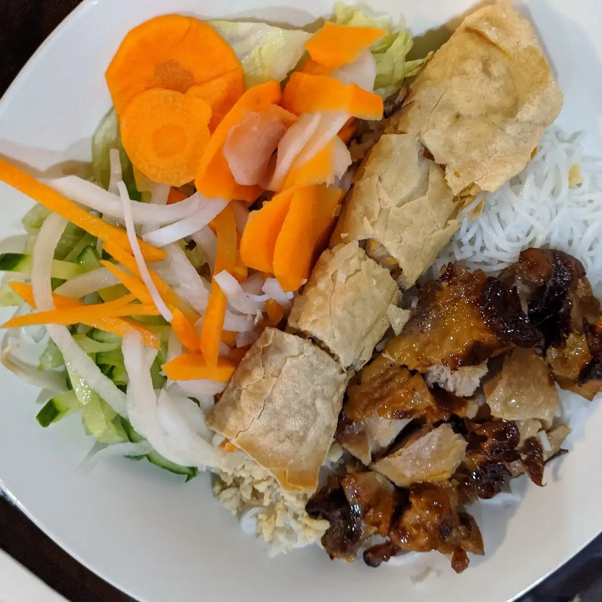 Chicken Vermicelli with Spring Roll, Pho Hut