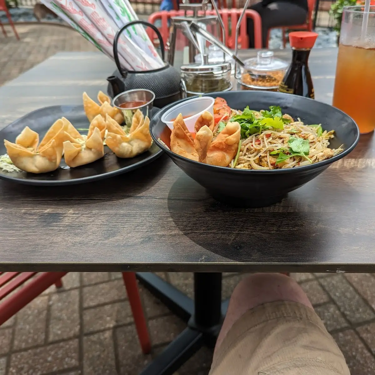 Veggie Rangoon's and Chicken Singapore Noodles