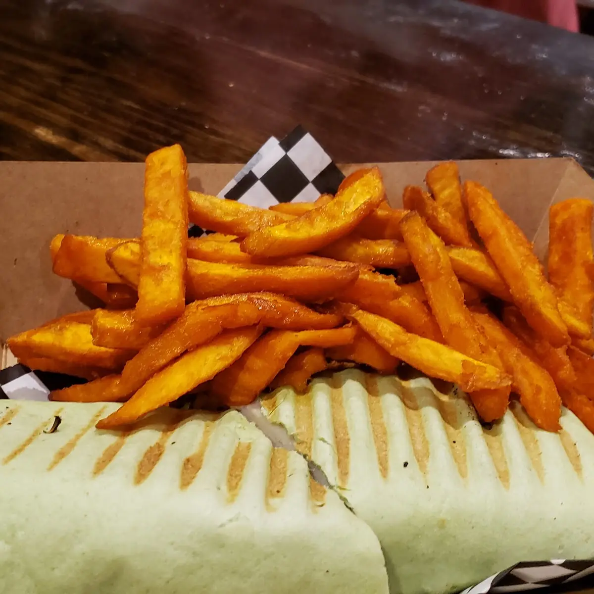 Wrap with Sweet Potato Fries