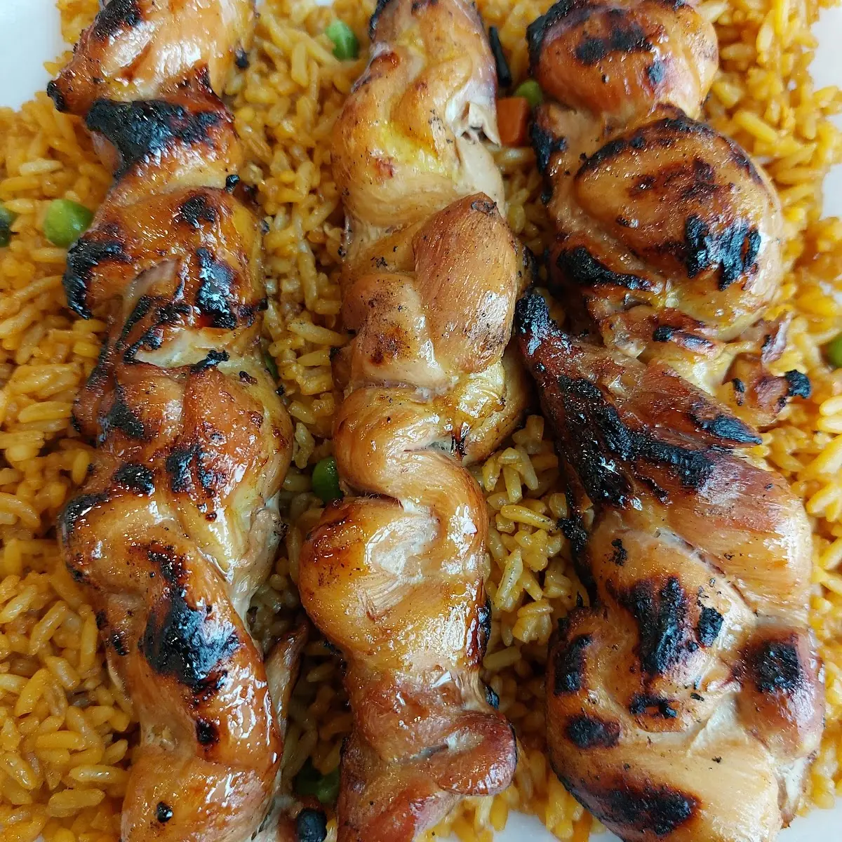 Chicken Kabob on Fried Rice