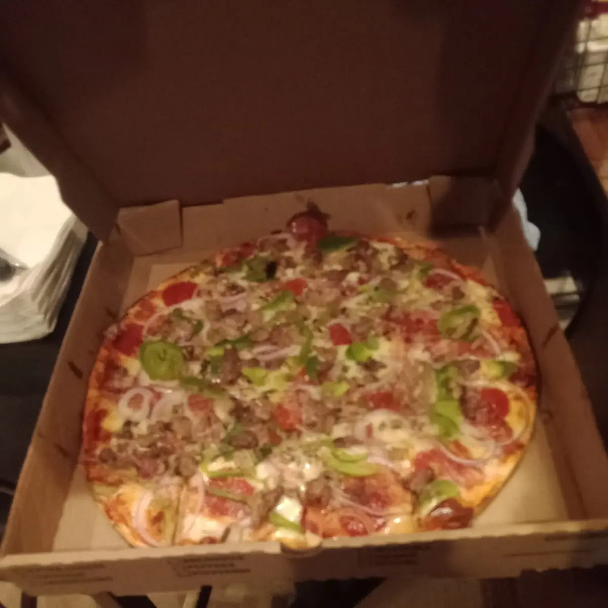 Sausage Pepperoni and Mushroom Pizza