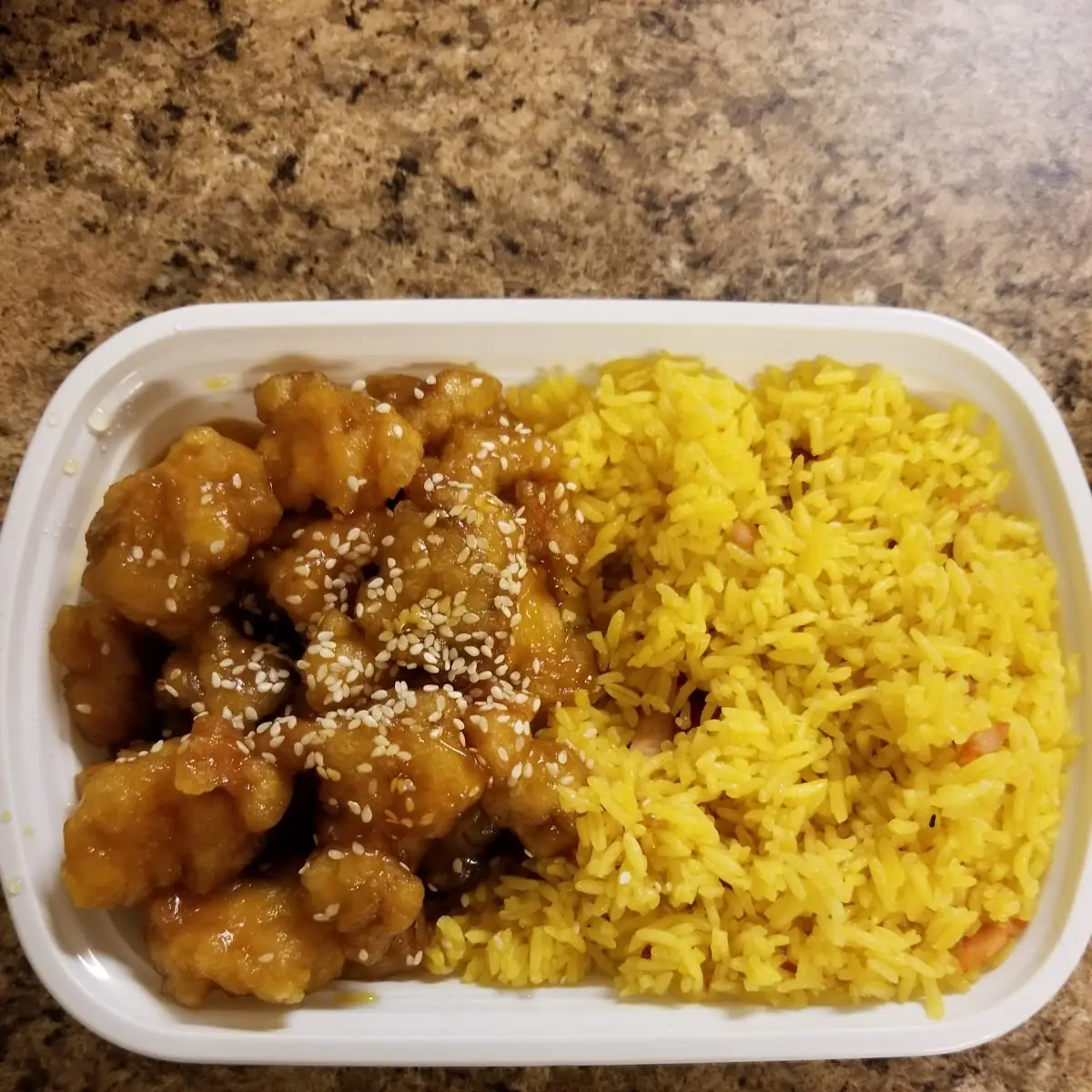 Sesame Chicken with Fried Rice